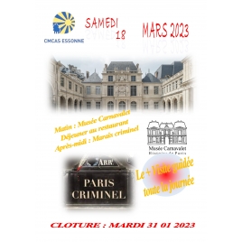 MUSEE CARNAVALET ET LE MARAIS CRIMINEL